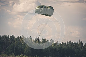 Parachutist in the war photo