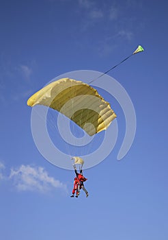 Parachutists in Big Gryzlovo near Pushchino. Russia