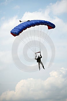 Parachutists jumping athletes