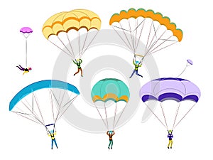 Parachutists and skydivers set