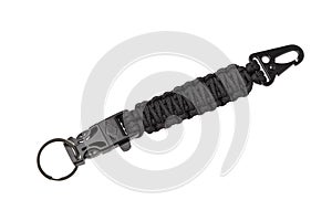 Paracord keychain isolate on white background