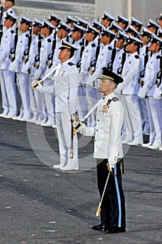 Parade Commander and guard-of-honor contingent