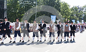 Parade of Estonian national song festival in Tallinn, Estonia