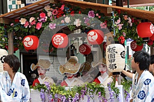 Parade of flowery Geisha girls at Gion festival