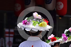 Parade of flowery parasol, Kyoto Japan.