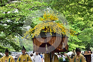 The parade of Kyoto Aoi festival, Japan.