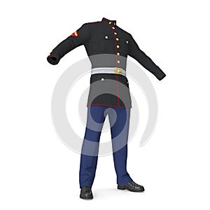 Parade Uniform of US Marine Corps Isolated on White Background 3D Illustration