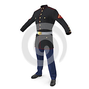 Parade Uniform of US Marine Corps Isolated on White Background 3D Illustration