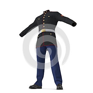 Parade Uniform of US Marine Corps Isolated on White Background 3D Illustration