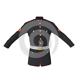 Parade Uniform of US Marine Corps on White Background Isolated 3D Illustration