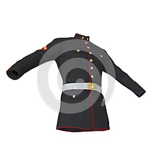 Parade Uniform of US Marine Corps on White Background Isolated 3D Illustration