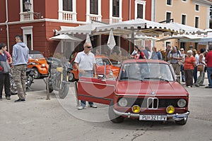 Parade of vintage cars in Novigrad, Croatia