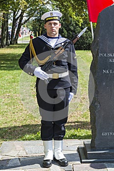 Parading navy seaman