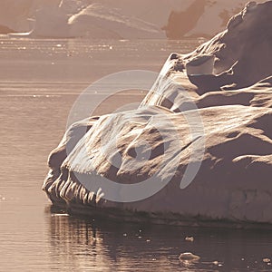 Paradise bay glaciers and mountains, Antartic peninsula photo