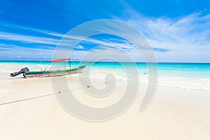 Paradise Beach (also known for Playa Paraiso) at sunny summer day - beautiful and tropical caribbean coast at Tulum in Quintana