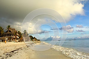 Paradise beach in exotic Zanzibar seacoast