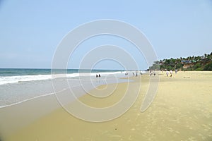 A  paradise beach  from India. Varkala. Kerala. top angle view.