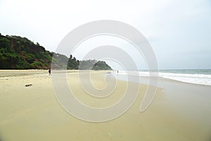 A  paradise beach  from India. Varkala. Kerala. top angle view.