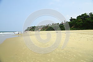 A  paradise beach  from India. Varkala. Kerala. top angle view.