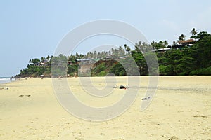 A  paradise beach  from India. Varkala. Kerala. top angle view.