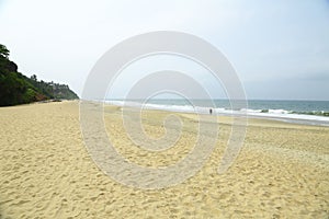 A  paradise beach  from India. Varkala. Kerala. top angle view.