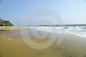 A  paradise beach  from India. Varkala. Kerala. top angle view.