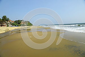 A  paradise beach  from India. Varkala. Kerala. top angle view.