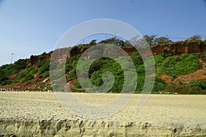 A  paradise beach  from India. Varkala. Kerala. top angle view.