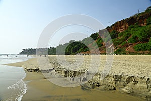 A  paradise beach  from India. Varkala. Kerala. top angle view.