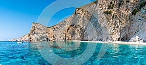 Paradise beach, Ionian sea coast, Corfu island, Greece