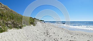 Paradise beach island of Bornholm Denmark panorama, vacation holiday, travel