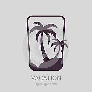 Paradise beach logotype, Summer theme