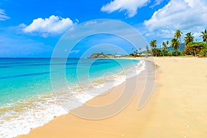Paradise beach at Morris Bay, Tropical caribbean island Antigua photo