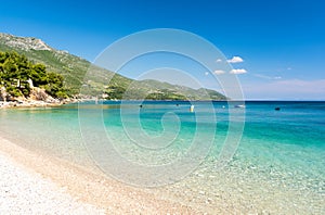 Paradise beach in Orebic on Peljesac Peninsula, Dalmatia, Croatia
