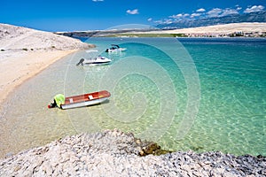 paradise beach on Pag island in Croatia