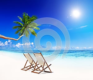 Paradise Beach for Relaxation with Beach Chairs