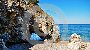 Paradise beach with roacks