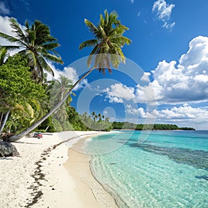 Paradise Beach in Tropical Island photo