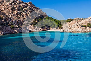 Paradise beach with white sand in Sardinia, Italy