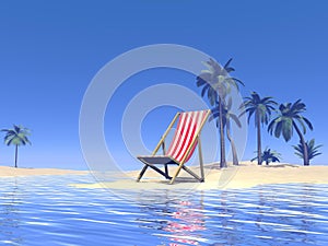 Paradise chair waiting for you - 3D render photo