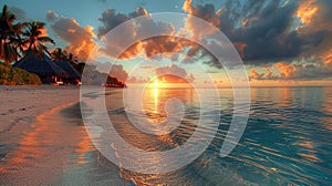 Paradise Found: Bora Bora Sunrise at Majestic Beach - Stunning Tourism Wallpaper