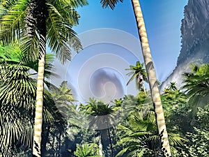 Paradise on Hawaii Island 3d rendering