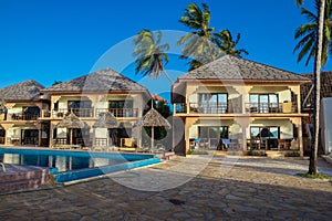 Paradise hotel on the ocean on the island of Zanzibar.