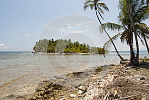 Paradise Islands in Guna Yala, Kuna Yala, San Blas, Panama. Sunset. Sunrise. photo