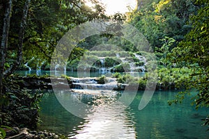 Paradise like waterfalls in Semuc Champey, Guatemala