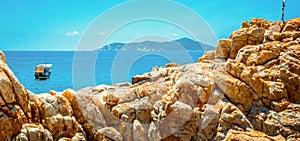 Paradise of rocks on the beach