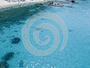 Paradise of the sub, beach with promontory overlooking the sea. Zambrone, Calabria, Italy