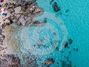 Paradise of the sub, beach with promontory overlooking the sea. Zambrone, Calabria, Italy