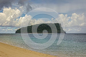 Paradise tropical beach Lalomanu on Upolu island, Samoa