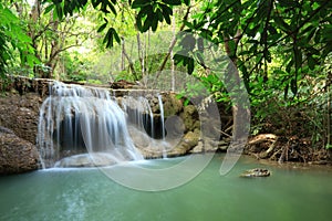 Paradise Waterfall in Kanchanaburi, Thailand.